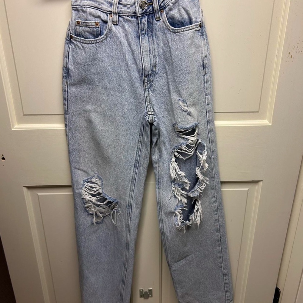 Pacsun size 23 High-waisted, straight-leg denim jeans ripped